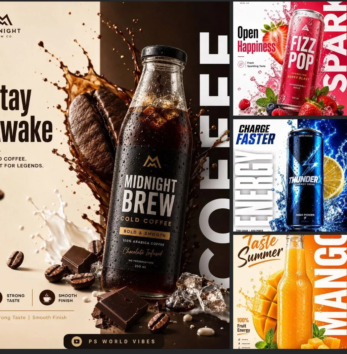 Modern Beverage Poster AI Prompts