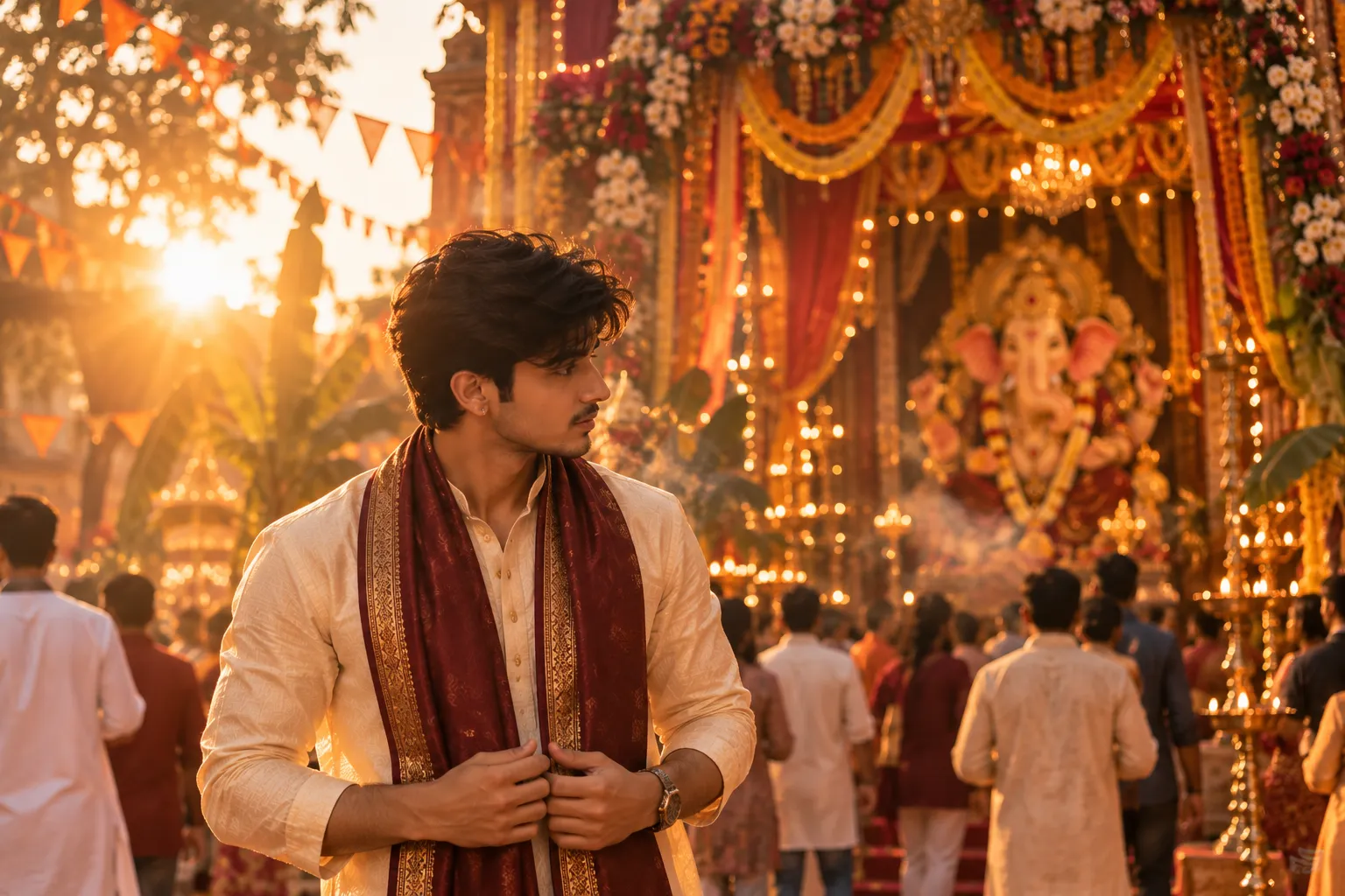 AI-generated example for Modern Minimalist Ganpati Portrait — Ganesh Chaturthi AI photo prompt